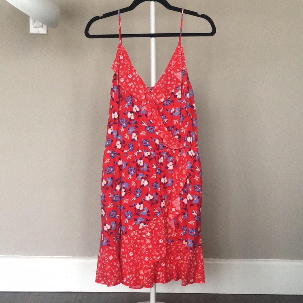 Express floral wrap dress
